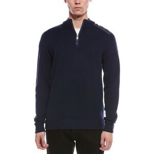 Raffi Mens  Milano Wool-Blend 1/4-Zip Sweater, Blue